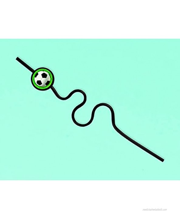 Amscan 395248 Soccer Krazy Straw Party Favor | 12 piece