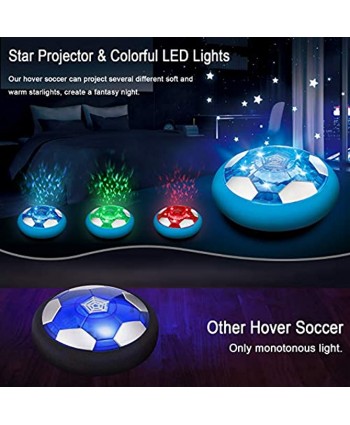 Blasland Hover Soccer Ball Kids Toys Rechargeable Air Soccer New Floating Soccer with Led Starlights Foam Bumpers to Protect Furniture Indoor Hover Ball Best Football Toy Gift for Boys & Girls