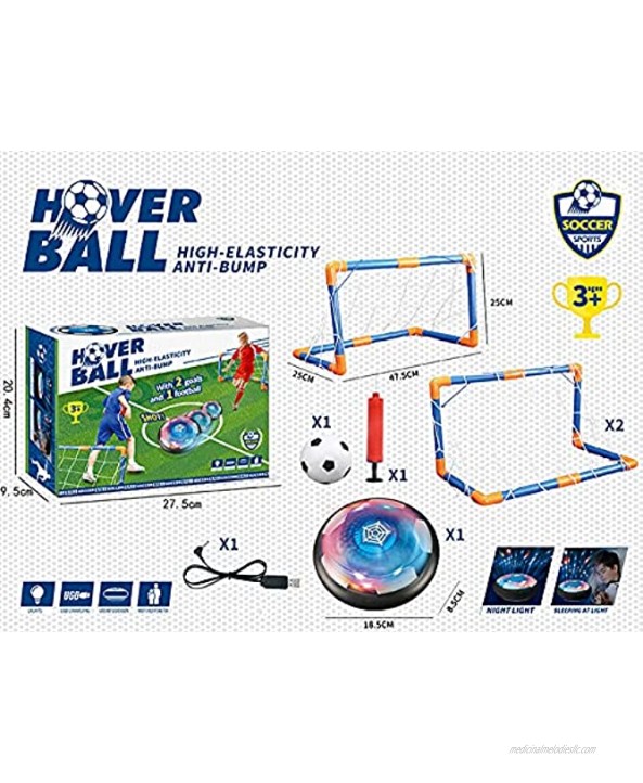 DDH Children's Hovering Football Toys Family Children's Football Toys Indoor and Outdoor Games Two Mini Goals Birthday for Boys and Girls