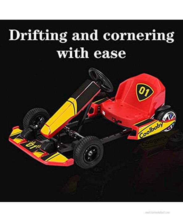 Electric Go Kart Carts for Kids Teens Adults Outdoor Race Pedal 12-16KM H with Flashing Lights,Electric Ride On Go Karting Cats Racing Scooter Toys Toddlers Boys Girls 8-15 Year Old