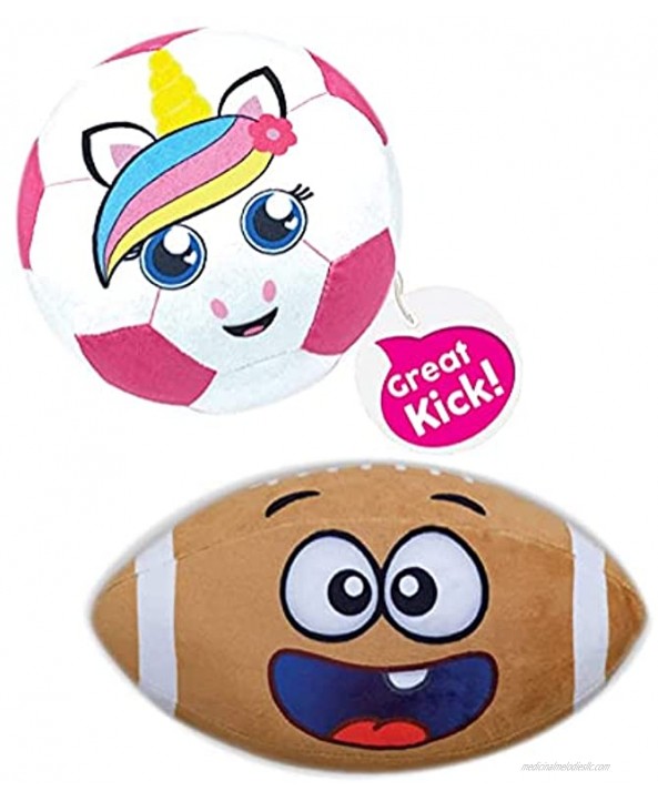 Hilariously Interactive Football and Pink Soccer Ball 2 Pack Bundle
