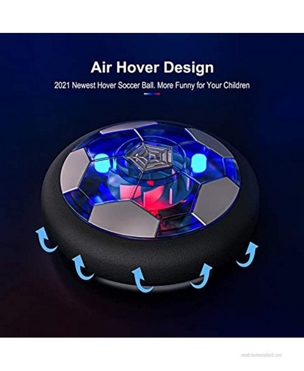 Hover Soccer Ball Set 2-in-1 Soccer Hockey Set for Kids Rechargeable Floating Air Soccer Hockey Ball w Led Lights Indoor Outdoor Sports Toys Gifts for Kids Boys Girls Ages 4 5 6 7 8 -12