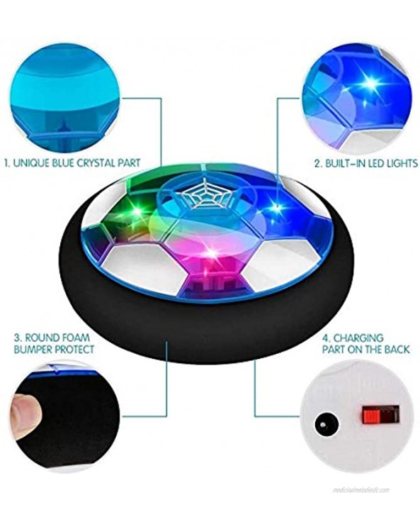 Kids Toys Hover Soccer Ball Gift Boys Girls Age 3,4,5,6,7,8,912 Year Old Rechargeable Air Power Football Sport Ball Game Colorful LED Light Foam Bumpers Indoor Outdoor Air Soccer Disk Toy ace dragon b