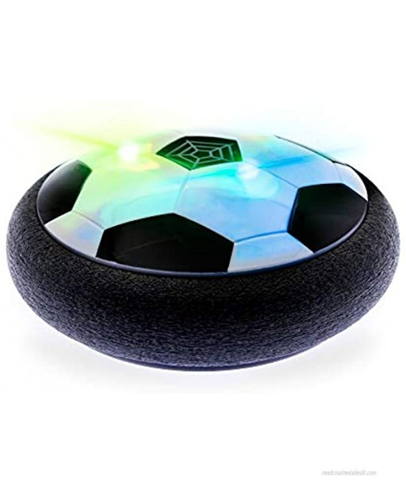 PicassoTiles Soccer Hoverball Air Hockey Electric Power Airlifted Hover Ball Gliding Sailing Floating Cushion Disc with LED Foam Bumper Soft Edge Protector for Indoor Outdoor Training Gaming PTH100