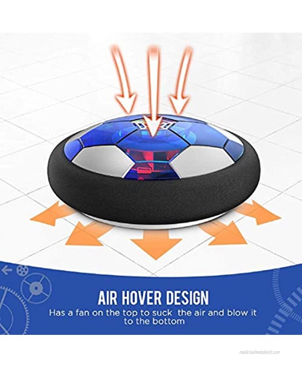 QF Hover Hockey Soccer Kids Toys Set USB Rechargeable and Battery Hockey Floating Air Soccer with Led Light Indoor Outdoor Games Sport Toys Kit for Kids Boys Girls Ages 3 4 5 6 7-12