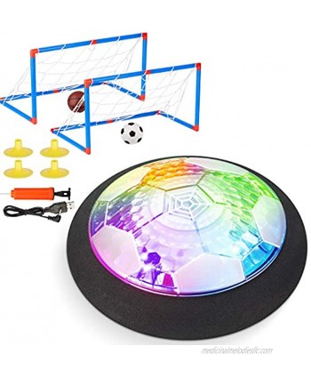 Retruth Hover Soccer Ball Rechargeable with 2 Goals Cool Disco Light Soft Foam Bumper Protects Walls and Furniture No AA Batteries Needed