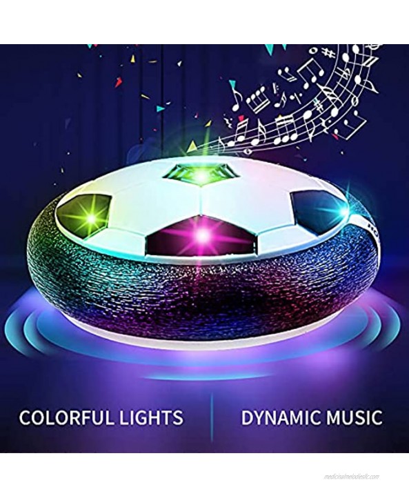 ROEOLNIL Boy Toys Battery Operated Air Floating Soccer Ball with LED Light and Soft Foam Bumper,- Soccer
