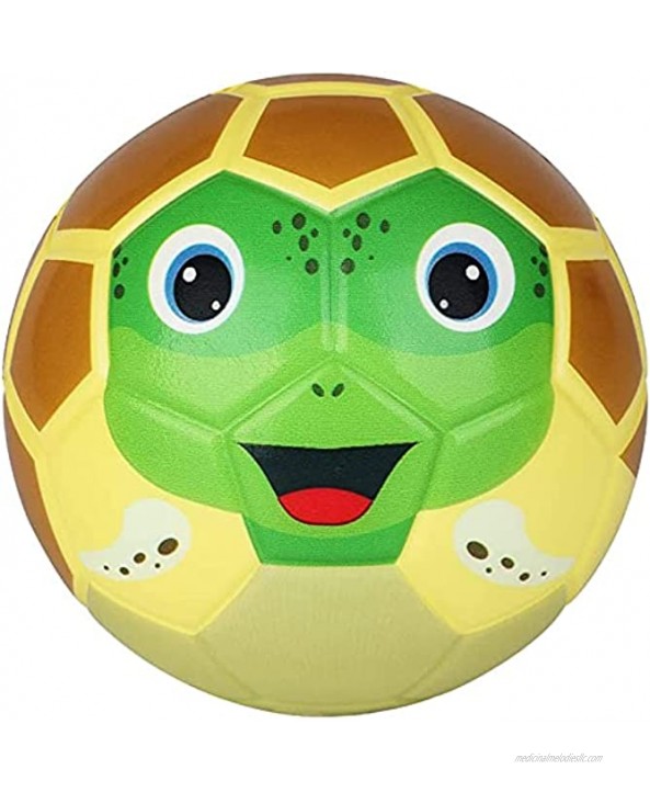 Soccer Children's Toy Ball Foam Sponge Solid Indoor Ball Cute Animal Mini Sports Toy Ball Set for Toddlers Soft Foam Playground Balls for Kids Outdoor Indoor Family Games with Hand Pump Mesh Bag