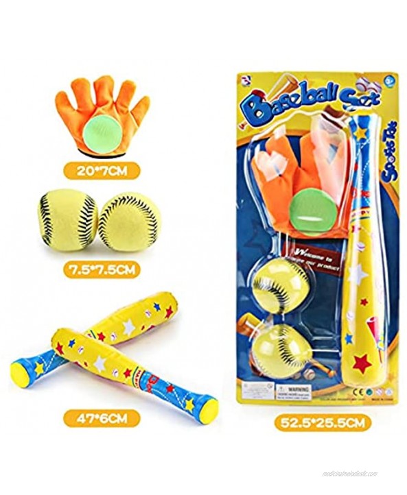 ADJ Children's Sports Toys Baseball Set with 2 Balls and 1 Glove,Baseball Bat and Ball Set,Boys and Girls Outdoor Indoor Sports Softball Stick Sports Games Parent-Child Games Ball Toy