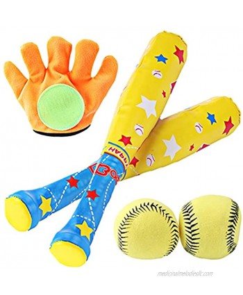 ADJ Children's Sports Toys Baseball Set with 2 Balls and 1 Glove,Baseball Bat and Ball Set,Boys and Girls Outdoor Indoor Sports Softball Stick Sports Games Parent-Child Games Ball Toy
