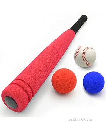 CeleMoon 21-inch Kids Soft Foam Baseball Tball Set Toys Different Colored Balls Carry Organize Bag Included for Kids Over 3 Years Old Baseball Bat