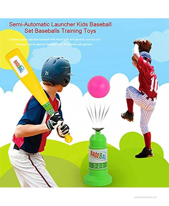 Demeras Semi-Automatic Baseball Set Lightweight Kids Baseball Set Baseballs Training Toys for Motor Skills and Coordination for Improve Batting Skills