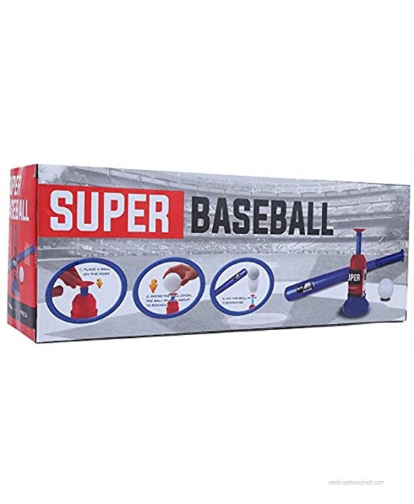 FEYV Baseball Pitching Machine Safe Plastic Kids Parent‑Child Interactive Tee Ball Set Boys and Girls for Kids Above 3 Years Old Birthday Gifts777-607