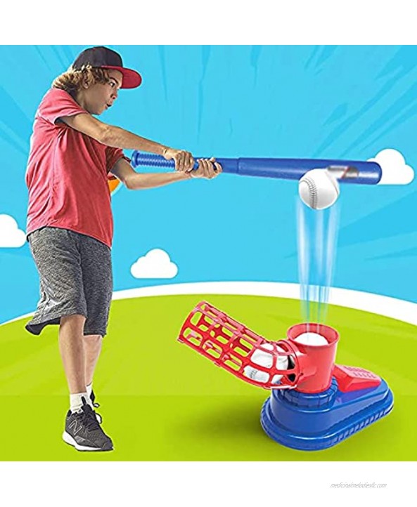 Kids Toy Pop Up Pitching Machine Baseballs,Tennis Pitching Machine,Baseball Pitching Machine,Baseball Bat for Kids Batting Practice Set,Includes Plastic Bat and Plastic Baseballs