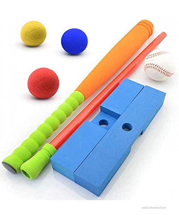 Lesueur 21-Inch Kids Soft Foam T Baseball Set Toy 4 Different Colored Balls Bag Included for Kids Over 3 Years Old