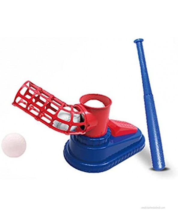 Lixada Baseball Pitching Machine Baseball Trainer Launcher Toy Foot-on with 3 Baseball & Baseball Tennis Bat for Boys and Girls Toys for 5 Year -7 Old Boys