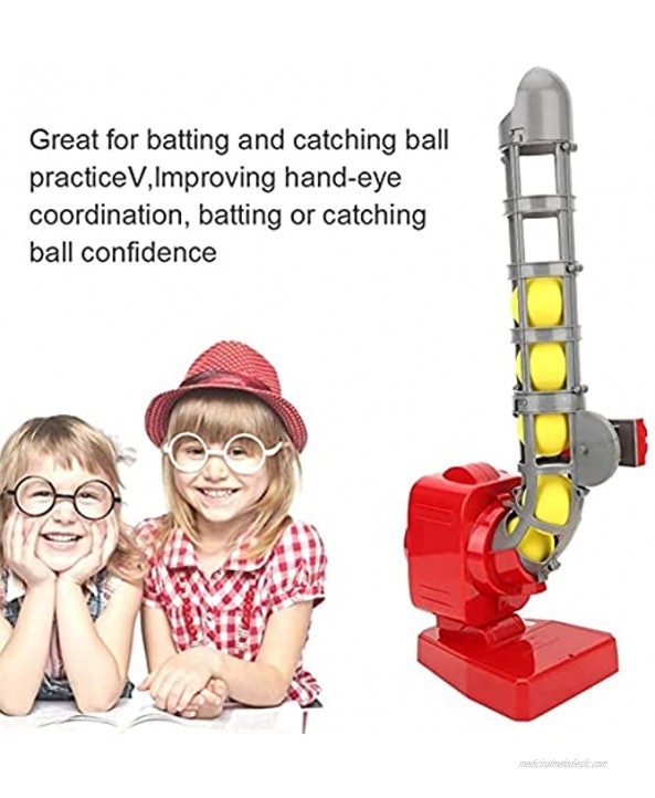 Makeupart Automatic Baseball Machine Kids Pitching Machine Includes 6 Plastic Baseballs Baseball Bat&Racket