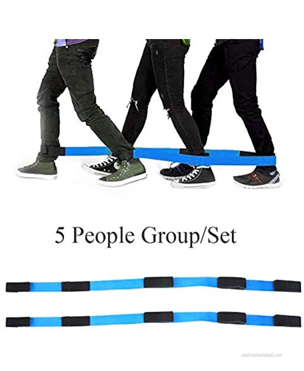 Okuyonic Ribbon Elastic Team-Building Game Adjustable Elastic Band for Family PartySet of 5 People