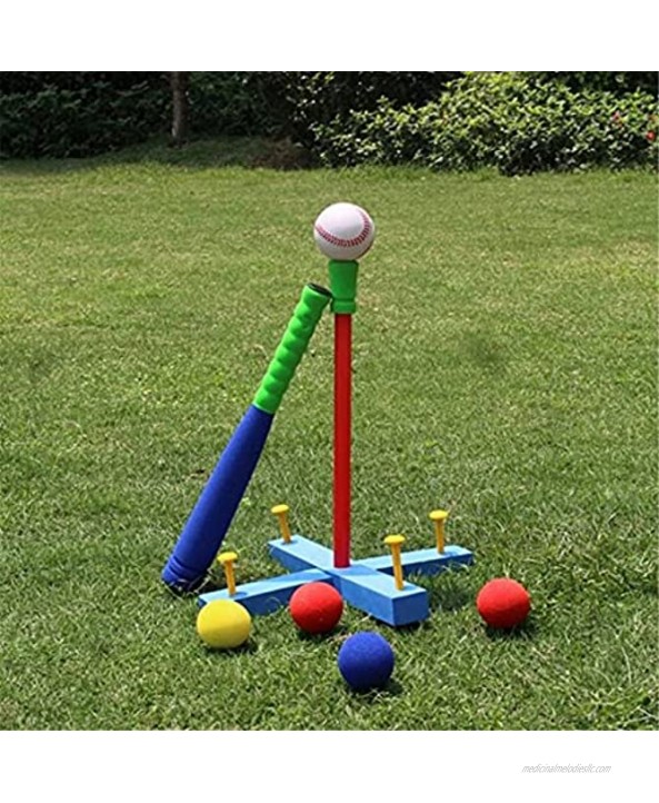 T-Ball Set for Toddlers Children's Foam Soft T-Ball Toddler Baseball Toy Set for Kids 1 2 3 Years Color : Blue Size : One Size