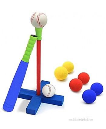 T-Ball Set for Toddlers Children's Foam Soft T-Ball Toddler Baseball Toy Set for Kids 1 2 3 Years Color : Blue Size : One Size