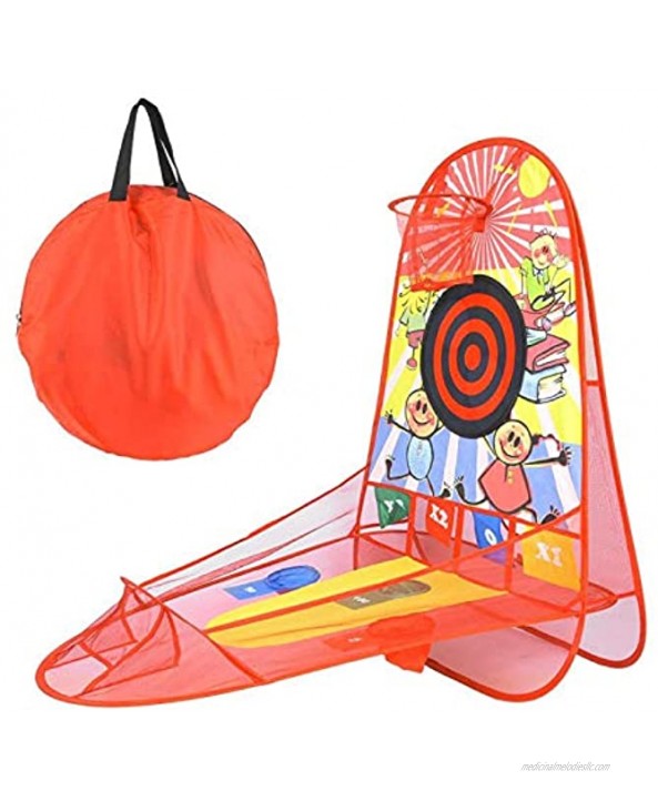 TANKE Children Pitching Toy Multi-Purpose Children Kid Folding Pitching Rack Playing Game Toy Equipment with Sticky Ball 39.429.541.3in