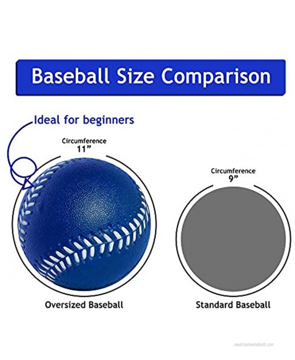 Toddler & Little Kids Oversized Foam Baseballs | Perfect for use as Safe & Soft Kids Baseballs or T Balls for Toddlers | 6 Pack of Foam Balls in High Visibility Colors