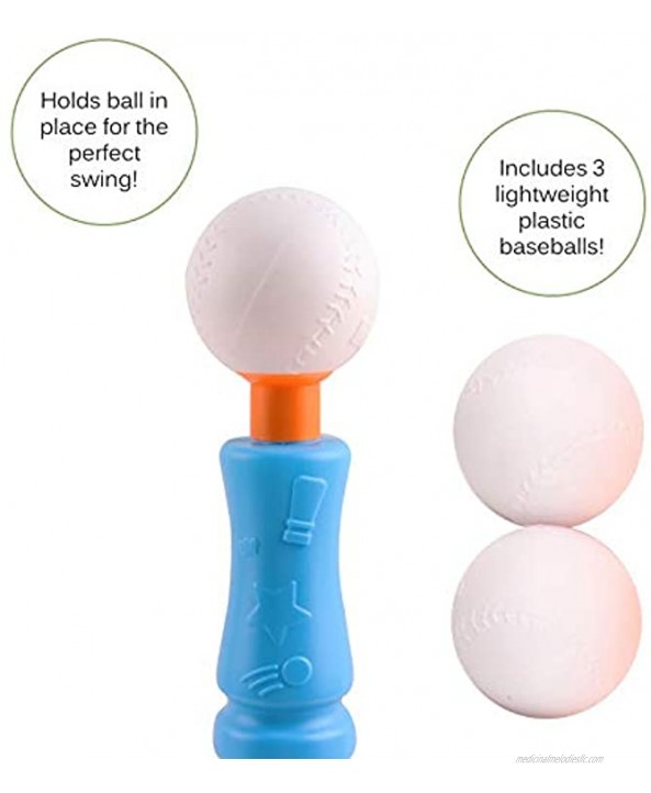 Vokodo T-Ball Set For Toddlers And Kids Baseball Tee Game Includes 1 Oversize Bat 3 Balls With Adjustable T Height For Improved Batting Skills Perfect Gift For Preschool Children Boys Girls Sport Toys