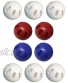 Wiffle Ball Bulk Pack of 10 Includes 2 Blue 2 Red and 6 White Official Wiffle Balls USA Wiffle Ball Set