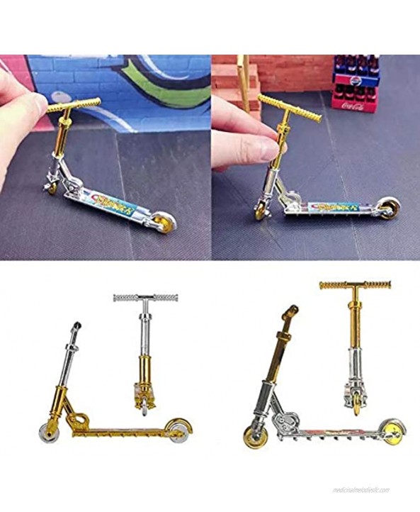 4Pack Mini Scooter Toys Two Wheel Scooter Set Finger Scooter Bike Fingerboard Skateboard Children's Educational Toys for Ages 3 and Up Boys and Girls