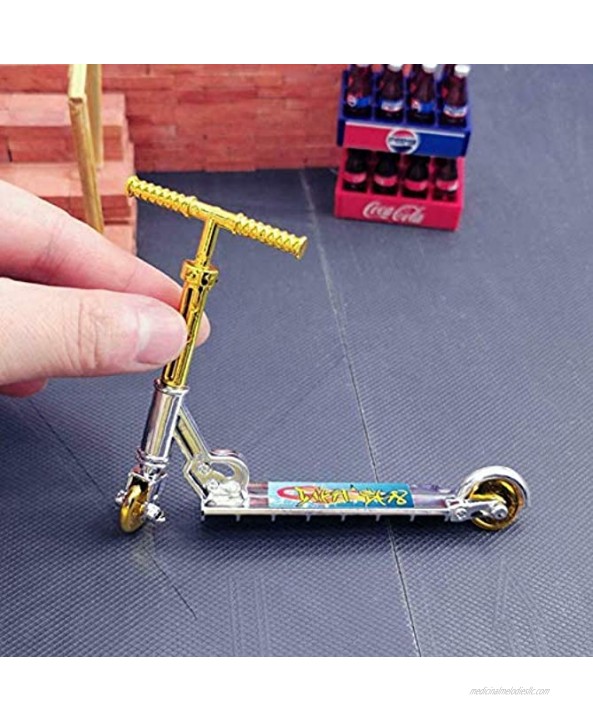 5 PCS Mini Scooter Two Wheel Scooter Children's Educational Toys Finger Scooter Bike Fingerboard Skateboard Toy Finger for Ages 3 and Up Silver
