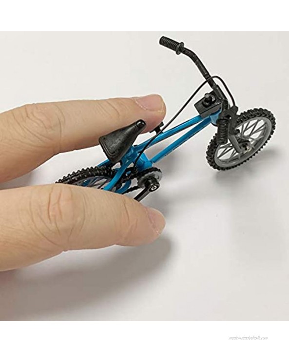 BMX Finger Bike Series 12 Cool Boy Toy Creative Game Toy Set Replica Bike with Real Metal Frame Graphics and Moveable Parts for Flick Tricks Flares Grinds and Finger Bike Games Blue