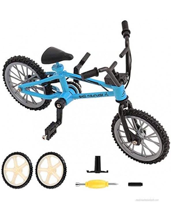 BMX Finger Bike Series 12 Cool Boy Toy Creative Game Toy Set Replica Bike with Real Metal Frame Graphics and Moveable Parts for Flick Tricks Flares Grinds and Finger Bike Games Blue