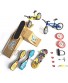 ideallife Skate Park Kit Mini Finger Toys Set Finger Skateboards Finger Bikes Tiny Swing Board with Replacement Wheels and Tools 18 Pcs