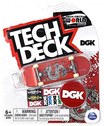 Mini Fingerboards TD World Edition Limited Series DGK Skateboards Ultra Rare Get Money Red Foil Complete Deck