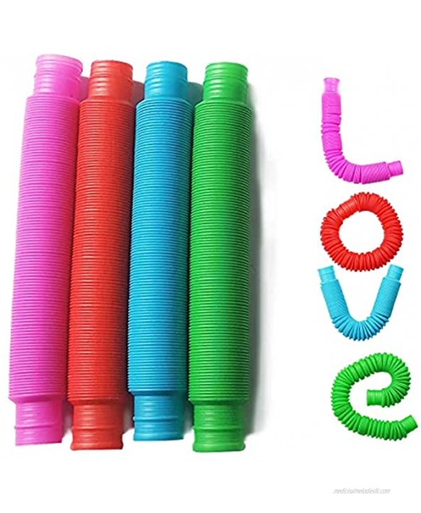 Pop Multi-Color Tubes Sensory Toys for Toddler Kids Learning Toys 8 Pack