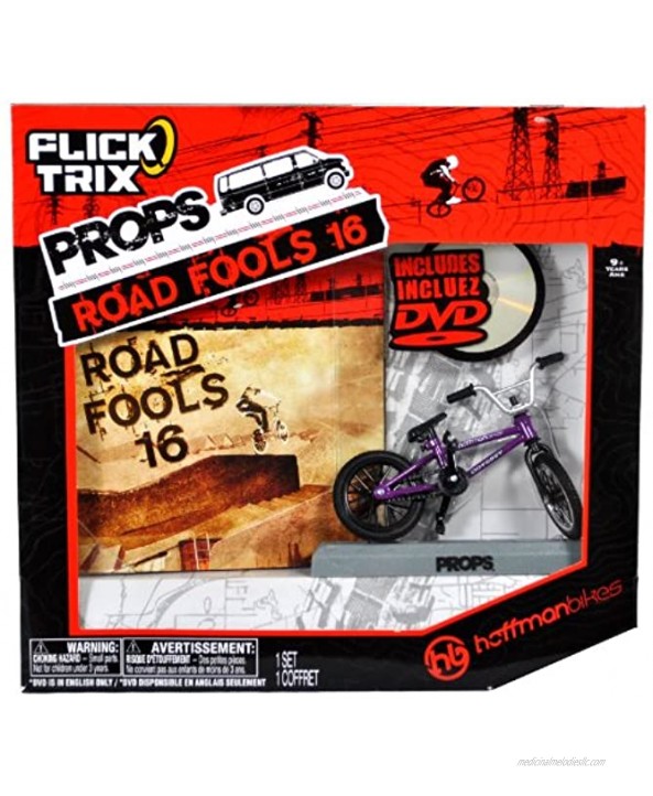 Spinmaster Flick Trix Fingerbike Real Bikes Unreal Tricks BMX Bicycle Miniature Set HOFFMAN BIKES with Display Base and DVD Props Road Fools 16