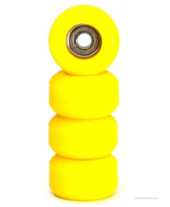 Teak Tuning CNC Polyurethane Fingerboard Bearing Wheels Yellow Set of 4 Wheels Durable Material with a Hard Durometer