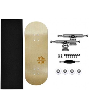Teak Tuning Prolific Complete Fingerboard with Upgraded Components Pro Board Shape and Size Pro Wheels Trucks and Locknuts 34mm x 97mm Handmade Wooden Board Silver Heels Edition