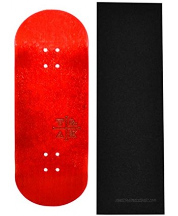 Teak Tuning Prolific Wooden Fingerboard Deck Cherry Red 34mm x 97mm Handmade Pro Shape & Size Five Plies of Wood Veneer Includes Prolific Foam Tape