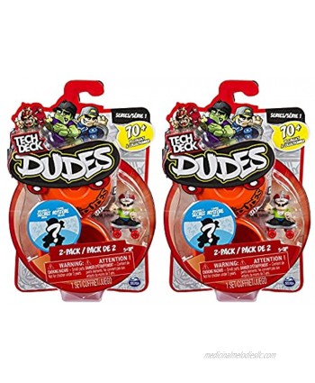 Tech Deck Dudes Twin Pack Collectible Skater Figures with Boards 2 Pack Bundle