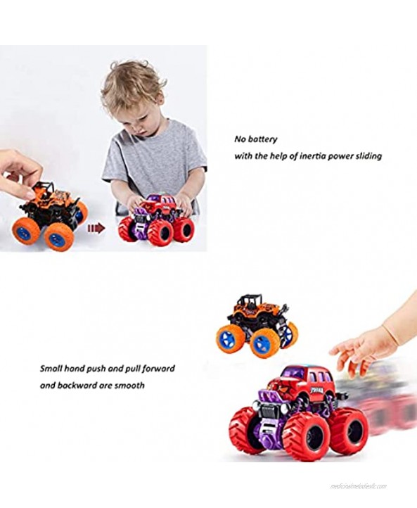 2 Pack Monster Truck Toy for Boys 360° Rotation Friction Powered Car Toys for 3 4 5 6 7 8 Year Old Kids Boys Girls Best Christmas Birthday Party Gifts for Kids Aged 3-12