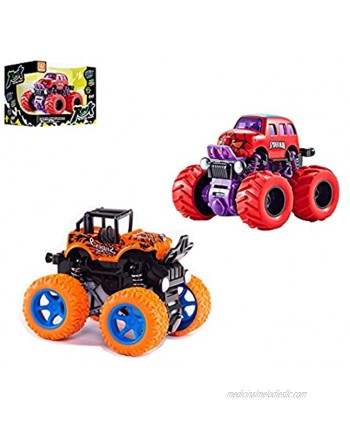 2 Pack Monster Truck Toy for Boys 360° Rotation Friction Powered Car Toys for 3 4 5 6 7 8 Year Old Kids Boys Girls Best Christmas Birthday Party Gifts for Kids Aged 3-12