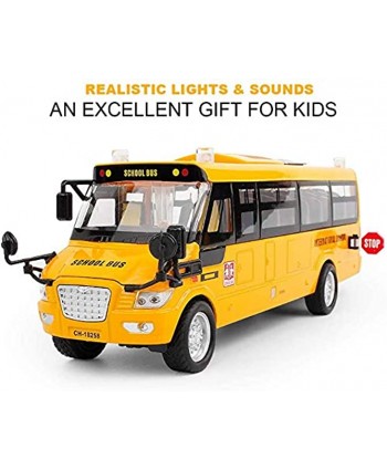 9" Yellow School Bus Large Pull Back Alloy Diecast Metal Vehicles Model with Openable Doors and Get on Off Bus Sound for Gift,Party,Cake Topper and Home Decor 9" Yellow Large School Bus