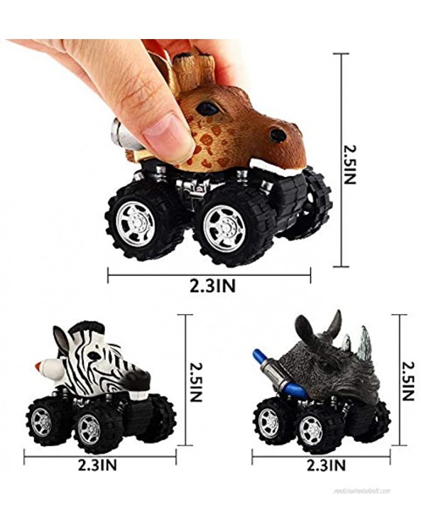 AKDSteel Car Vehicle Models Cute Animal Shape Model Mini Pull Back Car Vehicle Toy Early Educational Toy Zebra Ideal Gift for Kids Friends