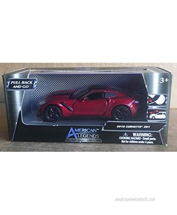 American Legends Motor Max Pull Back and Go 2019 Corvette ZR1 Red