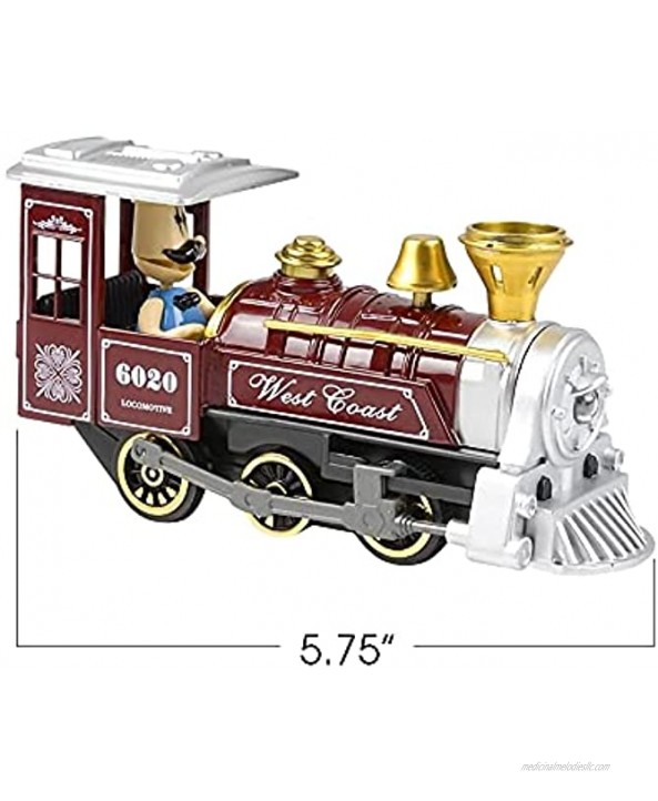 ArtCreativity Pull Back Train Toys for Kids Set of 2 Diecast Metal Train with Sound Effects and Pullback Action Choo Choo Trains for Boys and Girls Great Birthday Idea