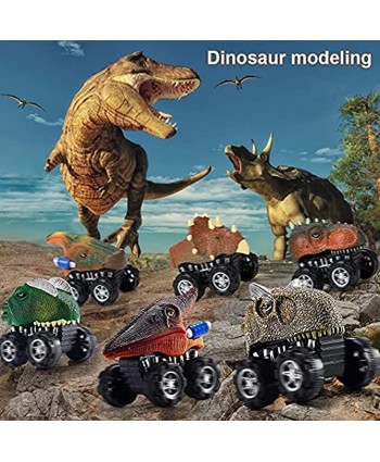 AUGESTE Dinosaur Toys for Boys 3-6,8 PCS Trucks Pull Back Dinosaur Cars,Party Birthday for 4,5 Years Old Kids Boys & Girls Dinosaur Style