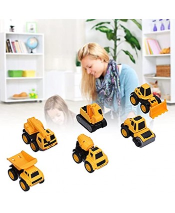 bizofft Construction Car Model Pull Back Construction Vehicles 6pcs High Simulation for Learning Playing for Kids