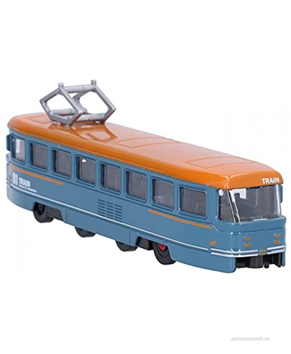 Bus Toy Simulation Alloy Pull Back Bus Vehicle Model Toy Trolley Bus Toy for Kids Boys & GirlsBlue