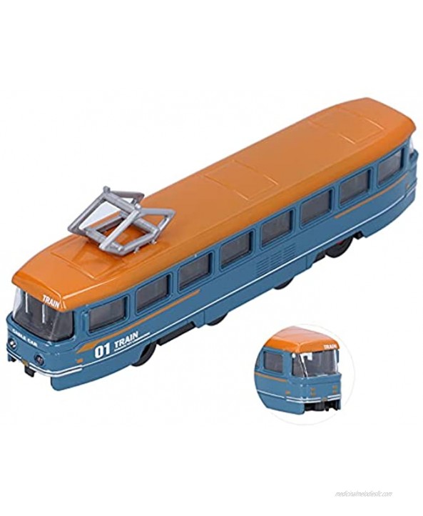 Bus Toy Simulation Alloy Pull Back Bus Vehicle Model Toy Trolley Bus Toy for Kids Boys & GirlsBlue